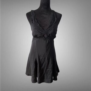 Wild Fable Elegant Black Lace Trim dress